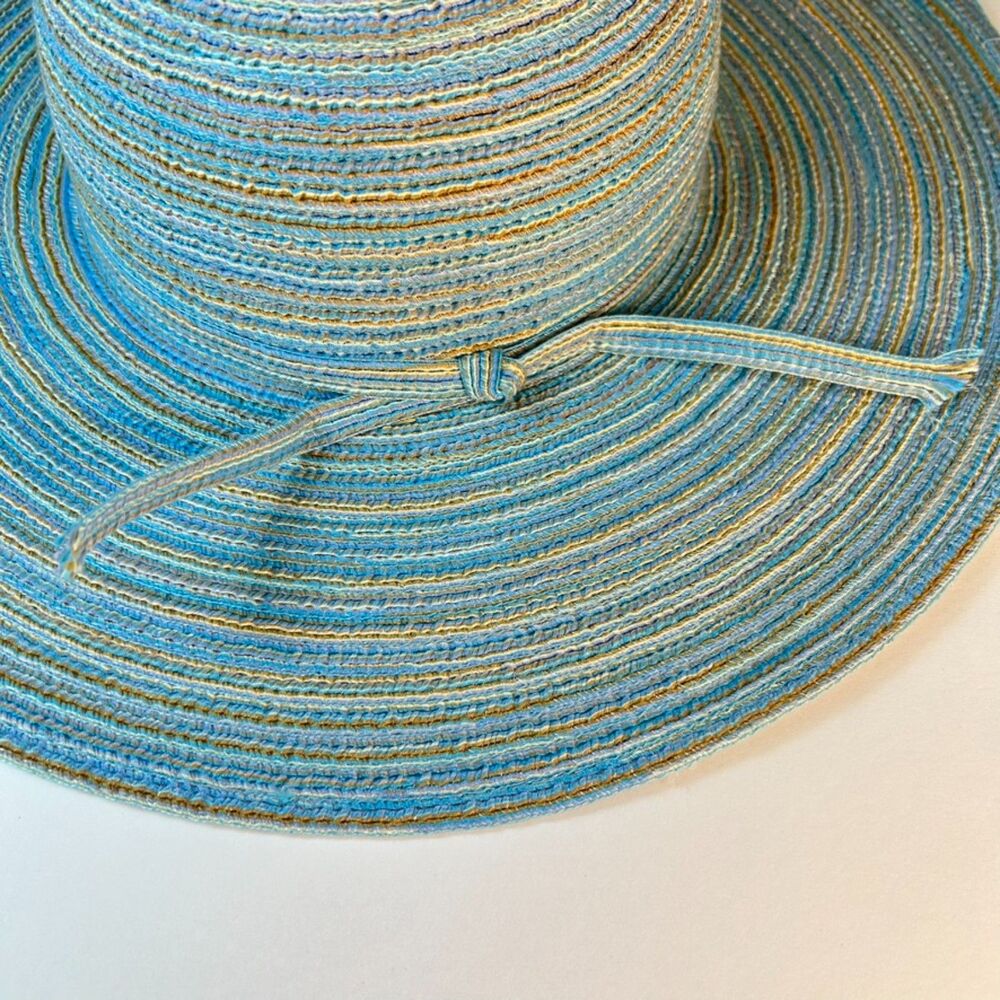 Magid Hats Women's Blue Tan Braided Wide Brim Sun Hat One Size - Picture 3 of 11